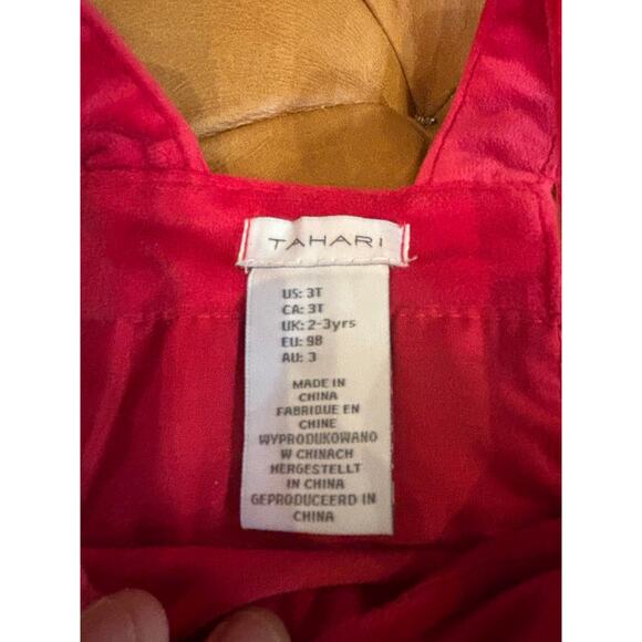 Tahari soft velour velvet overall dress with gold buttons size 3T - Picture 3 of 3